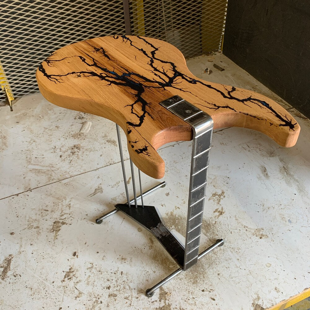 Coffee/Side/End/Guitar Table Wood Raund/Fractal burnt Live Edge Rustic Unique River custom reclaimed luxury Wooden slab kitchen/sehpa table