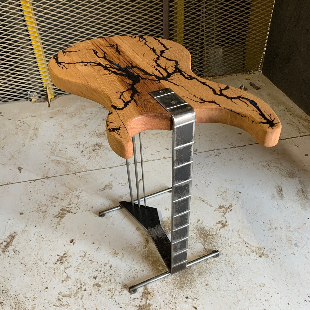 Coffee/Side/End/Guitar Table Wood Raund/Fractal burnt Live Edge Rustic Unique River custom reclaimed luxury Wooden slab kitchen/sehpa table