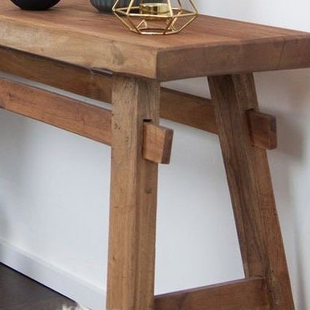 Console/sofa/Entrway table Rustic custom reclaimed Wood/Wooden/Solid/Live edge/slab luxury end/side/foyer/entry/kitchen/coffee/sehpa/ table