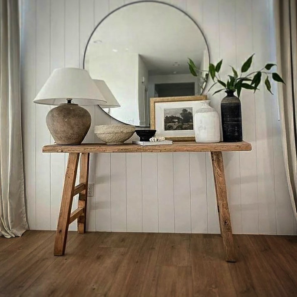 Console Table, Unique Rustic/Reclaimed Wood, Custom Farmhouse Hallway Sofa Entrway Wooden Solid Foyer Dresser Entry Table Gift for Women/Her