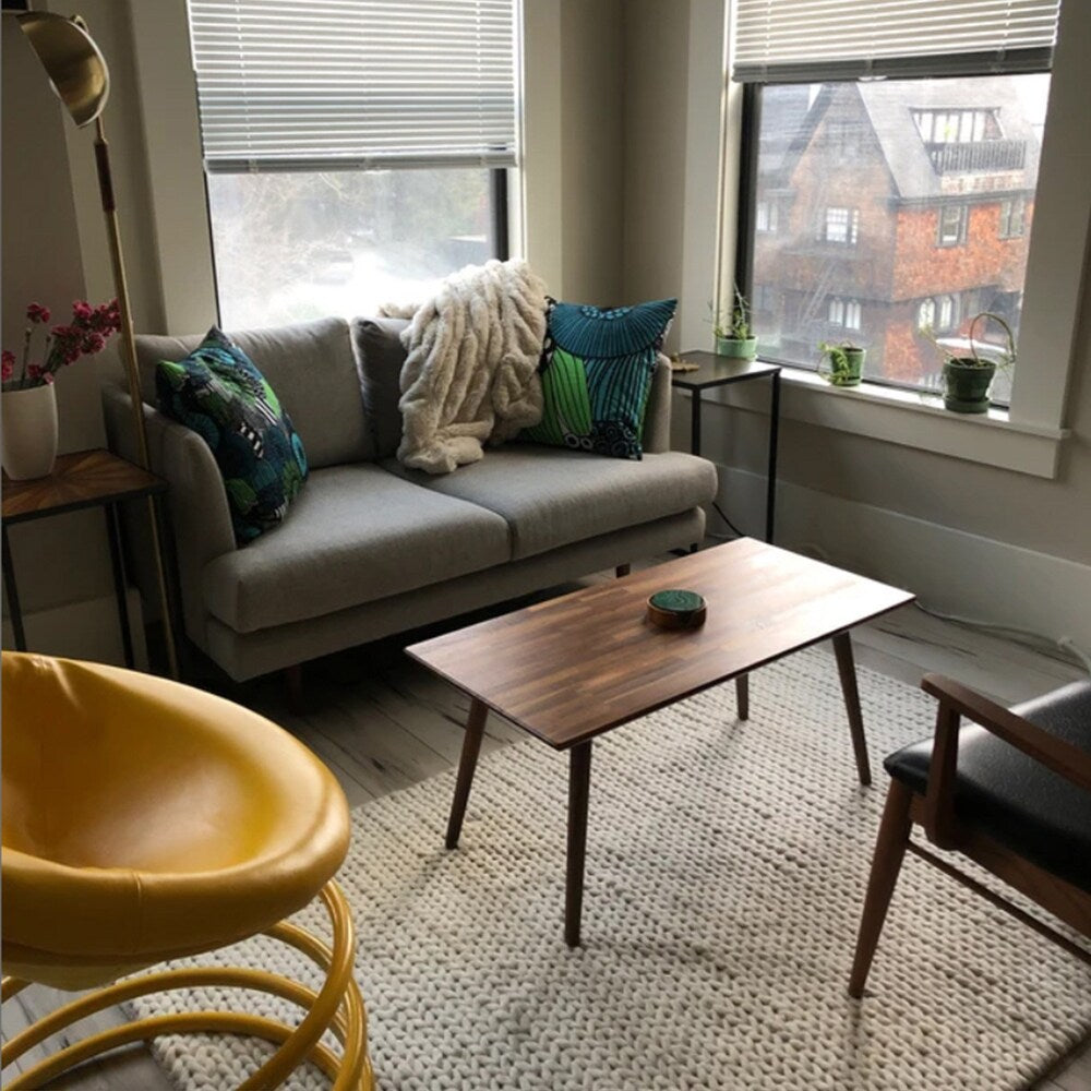 Classic Walnut Teak Coffee Table - Mid Century Modern Eames Style Design Boho Wood Furniture