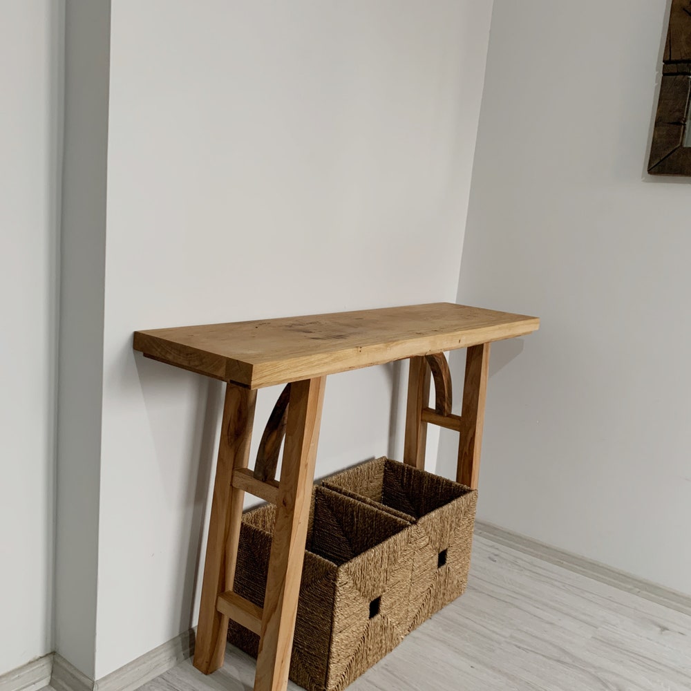 Console Table, Unique Rustic/Reclaimed Wood, Custom Farmhouse Hallway Sofa Entrway Wooden Solid Foyer Dresser Entry Table Gift for Women/Her