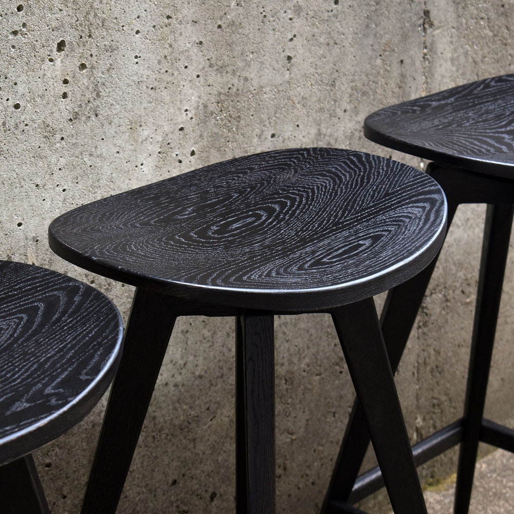 CALYX Cupped Seat Stool | Minimalist Mid Century Modern | Swiveling Bar Stool | Counter Height Stool | Modern Kitchen Chair | No Back Stool