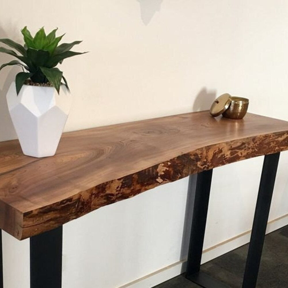 Console/sofa/Entrway table Rustic custom reclaimed Wood/Wooden/Solid/Live edge/slab luxury end/side/foyer/entry/kitchen/coffee/sehpa/ table