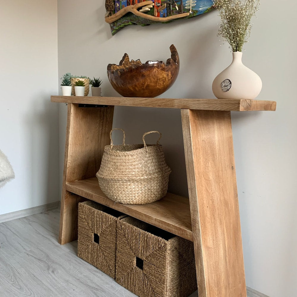 Console/sofa/Entrway table Rustic custom reclaimed Wood/Wooden/Solid/Live edge/slab luxury end/side/foyer/entry/kitchen/coffee/sehpa/ table
