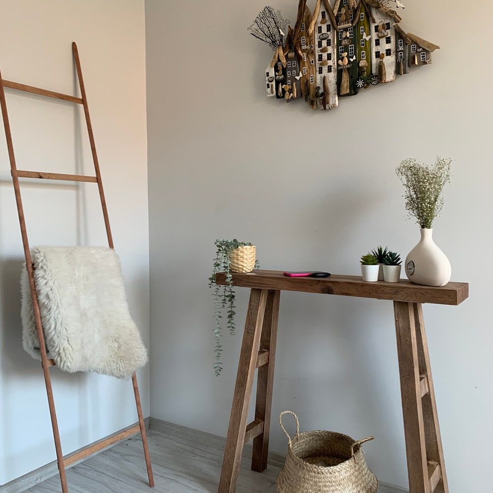 Console/sofa/Entrway table Rustic custom reclaimed Wood/Wooden/Solid/Live edge/slab luxury end/side/foyer/entry/kitchen/coffee/sehpa/ table