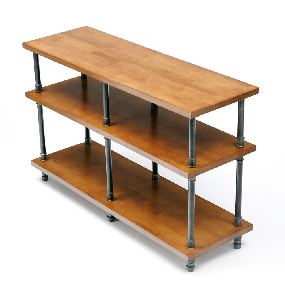 3 in 1 Registered design stand, 3 Tier Industrial Pipe Stand, Record player stand, Vinyl record storage, Audiophile rack, player console