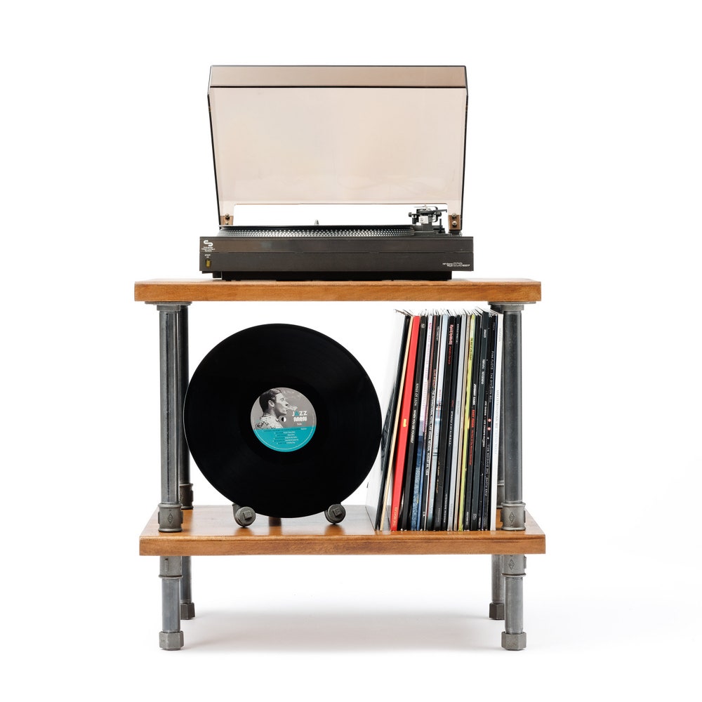 Industrial Pipe Side Table With Reclaimed Wood Shelves For Rustic Living Spaces