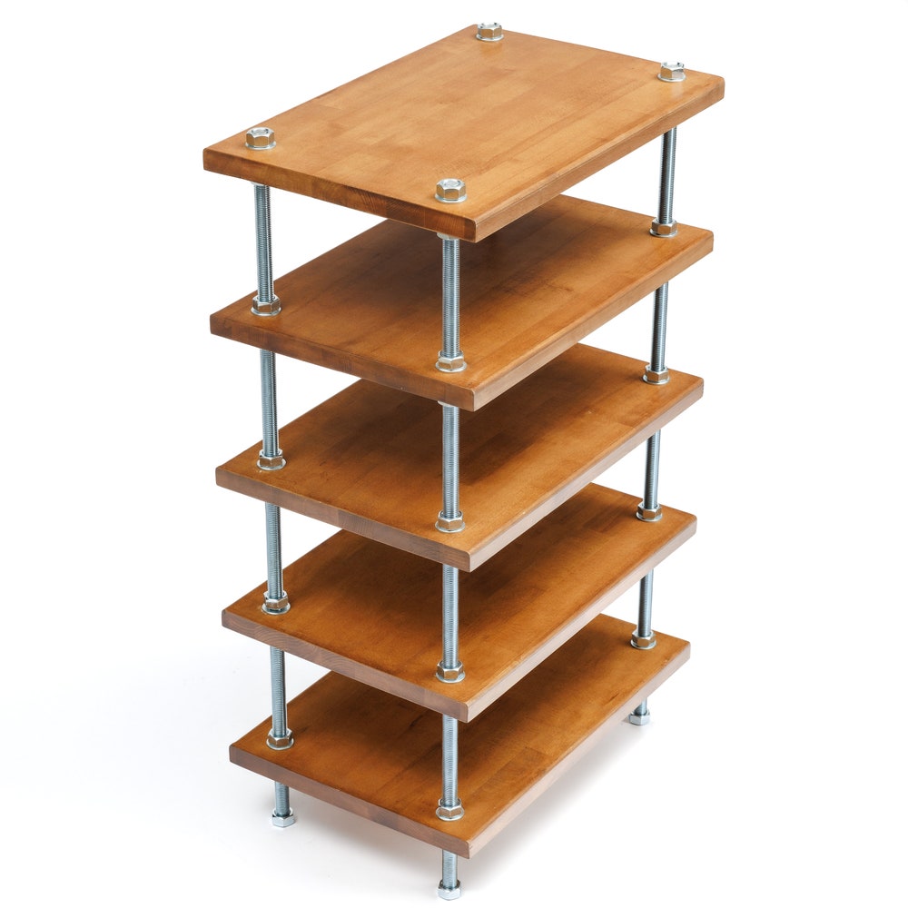 2 IN 1 Rack BEST SELLER, Simple bolts 5 Tier Threaded Rod Stand, Industrial  rod stand, vinyl stand, audio rack, Industrial turnable stand
