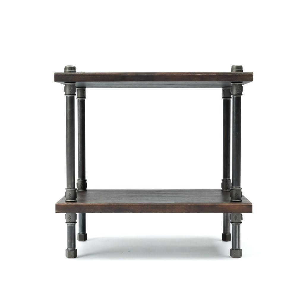 Industrial end table, reclaimed wood table,rustic end table, rustic night stand, pipe and wood end table, farmhouse table