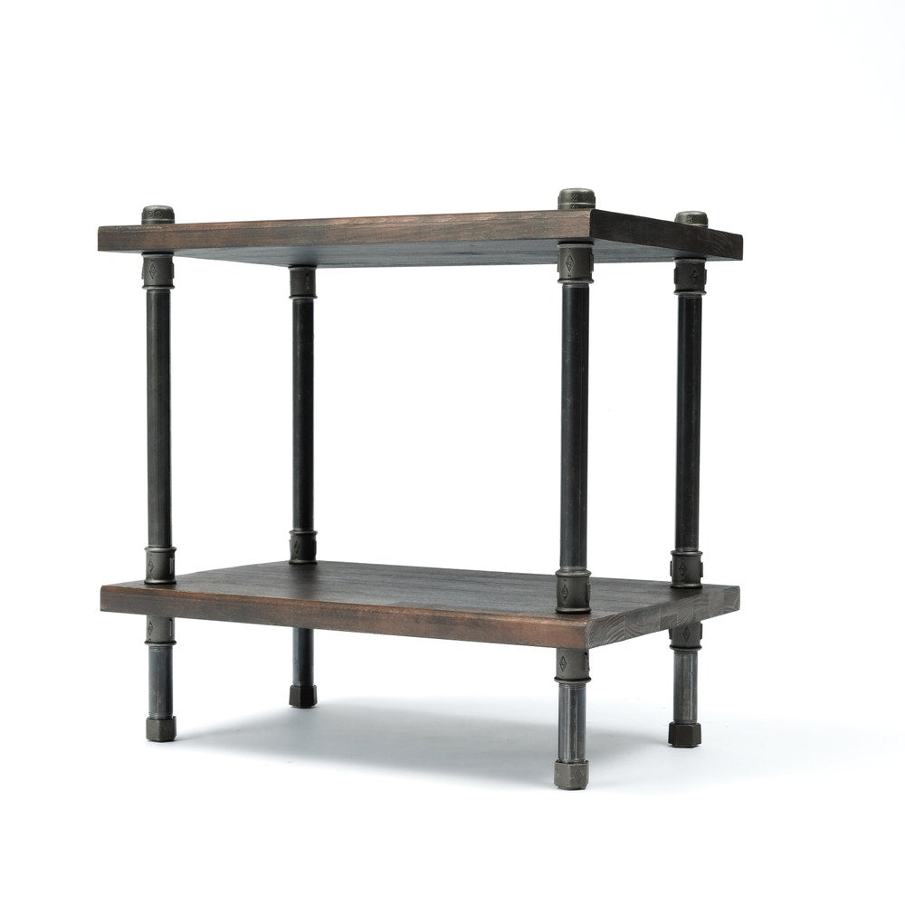 Industrial end table, reclaimed wood table,rustic end table, rustic night stand, pipe and wood end table, farmhouse table