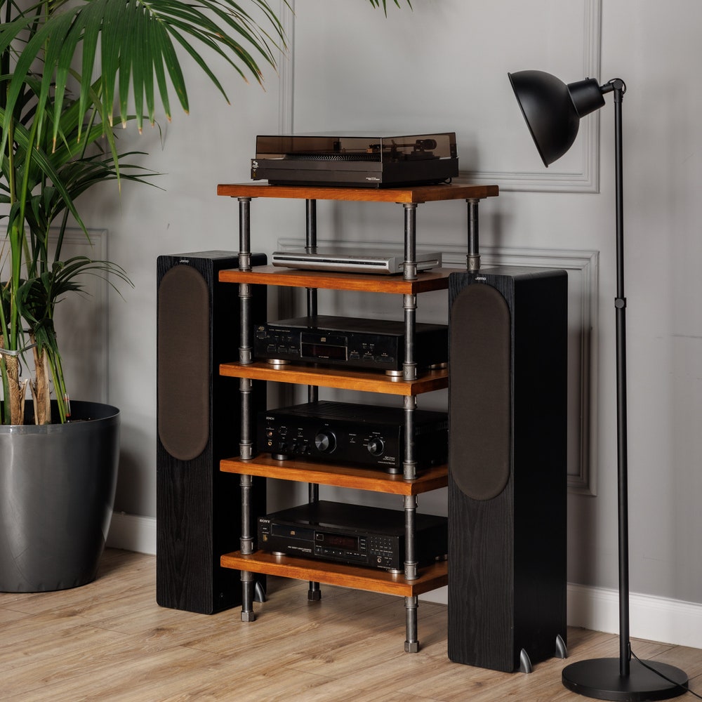 4 in 1 Rack variation, Registered design stand, 5 Tier Pipe stand, Turntable Stand, Vinyl storage, Record cabinet, player console