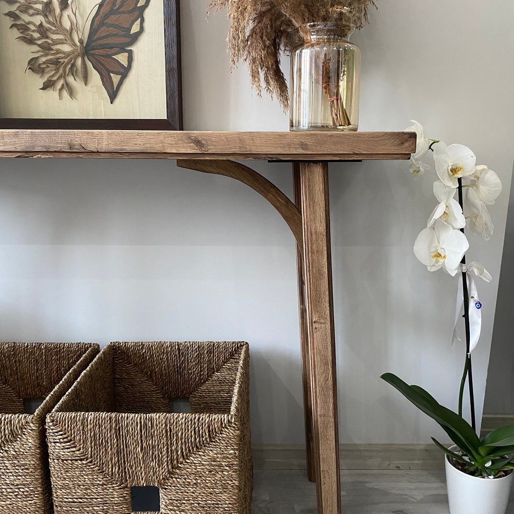 Console/Hallway/Entrway table Rustic custom reclaimed Wooden/Solid/Live edge luxury end/entry/kitchen/coffee/side/ table Gift for mom/her