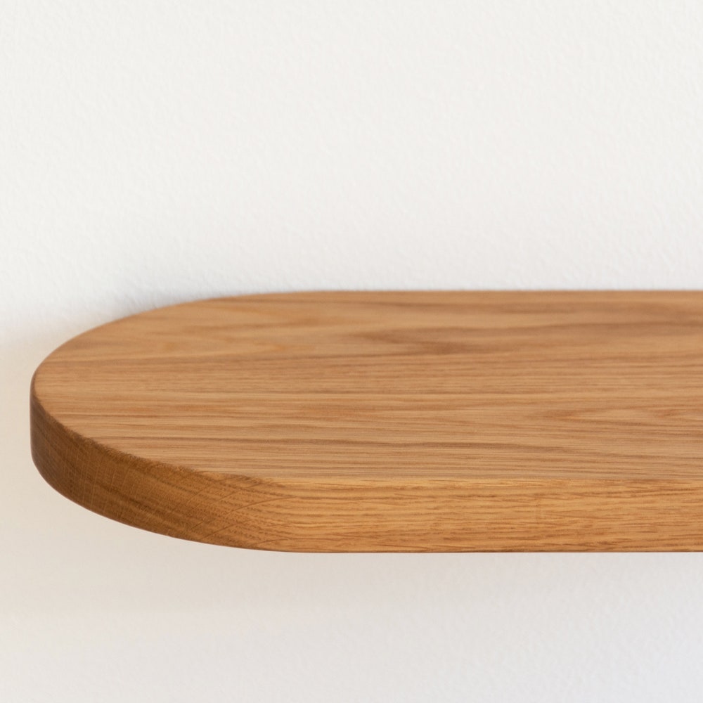 Shelf with a meaning: TWO SIDES, floating shelf made of oak or walnut