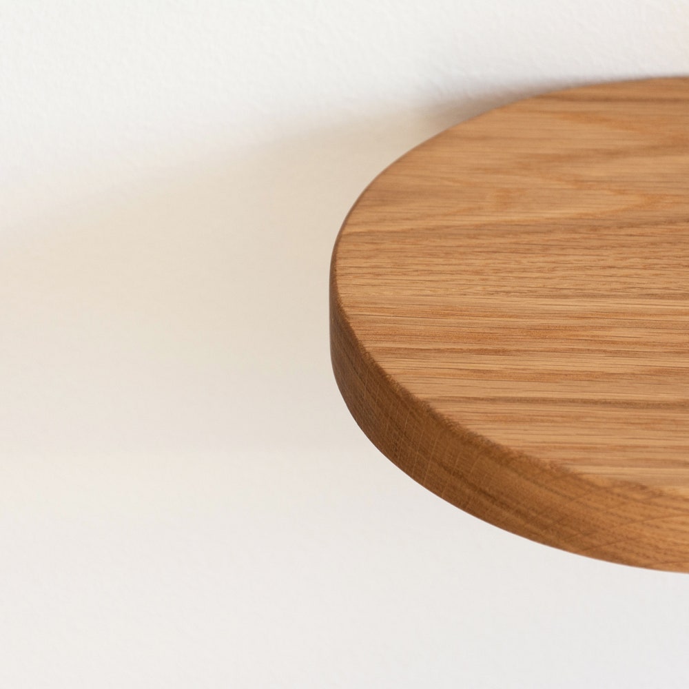 Shelf with a meaning: TWO SIDES, floating shelf made of oak or walnut