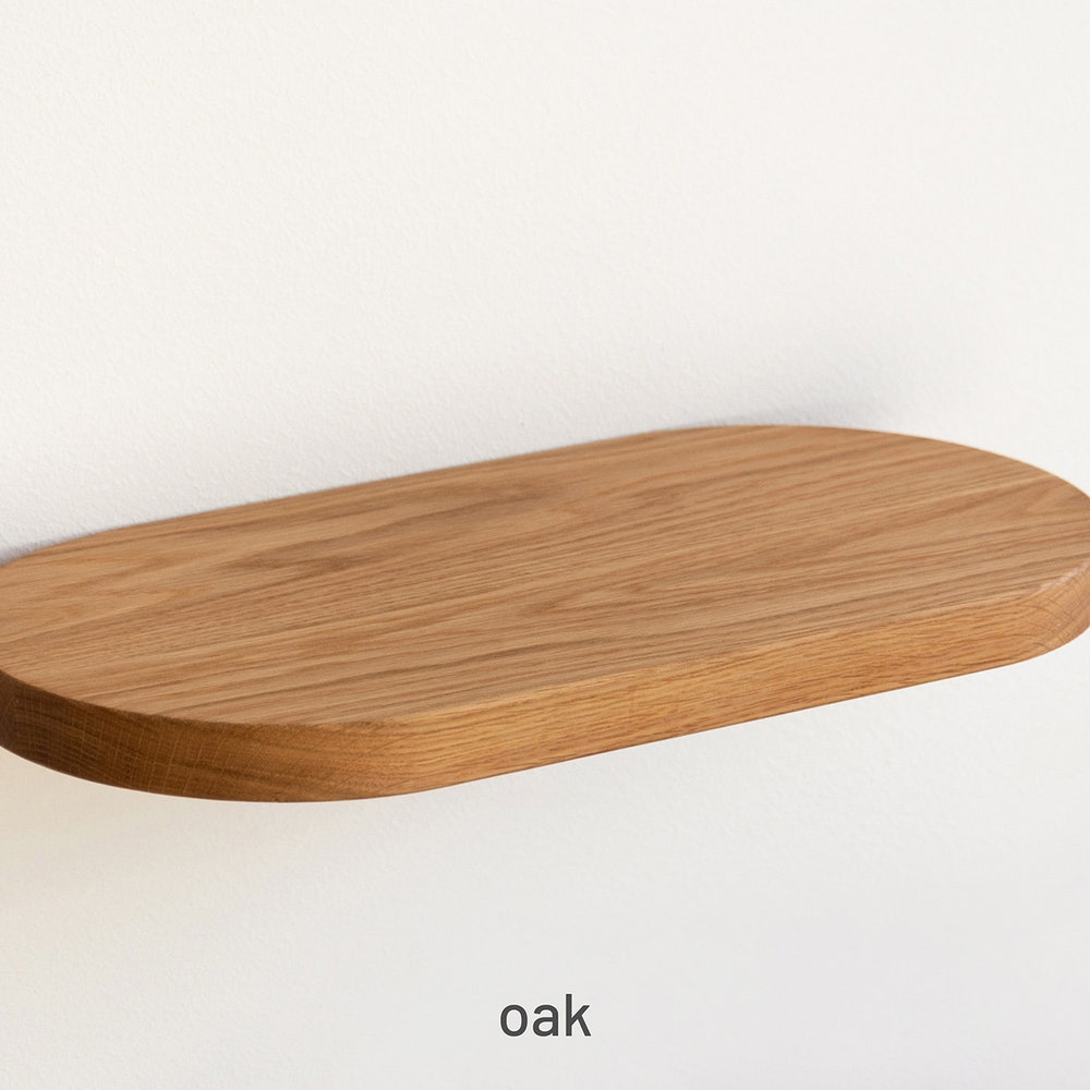 Shelf with a meaning: TWO SIDES, floating shelf made of oak or walnut