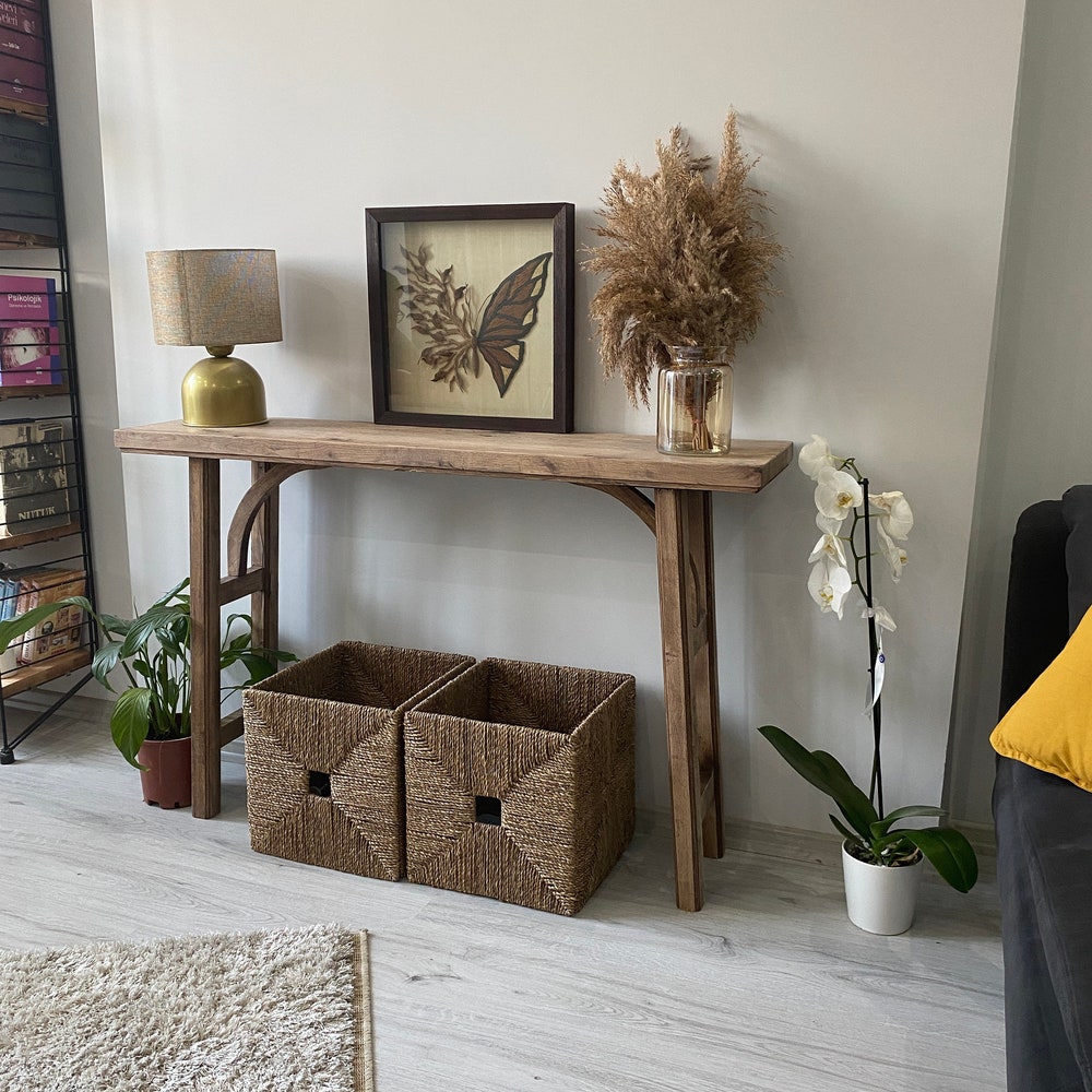 Console/Hallway/Entrway table Rustic custom reclaimed Wooden/Solid/Live edge luxury end/entry/kitchen/coffee/side/ table Gift for mom/her