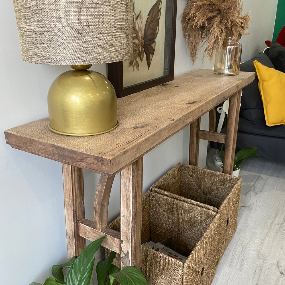 Console/Hallway/Entrway table Rustic custom reclaimed Wooden/Solid/Live edge luxury end/entry/kitchen/coffee/side/ table Gift for mom/her