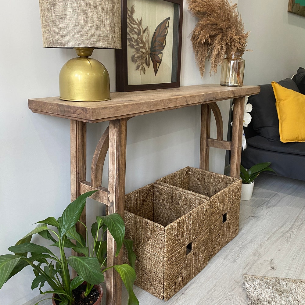 Console/Hallway/Entrway table Rustic custom reclaimed Wooden/Solid/Live edge luxury end/entry/kitchen/coffee/side/ table Gift for mom/her