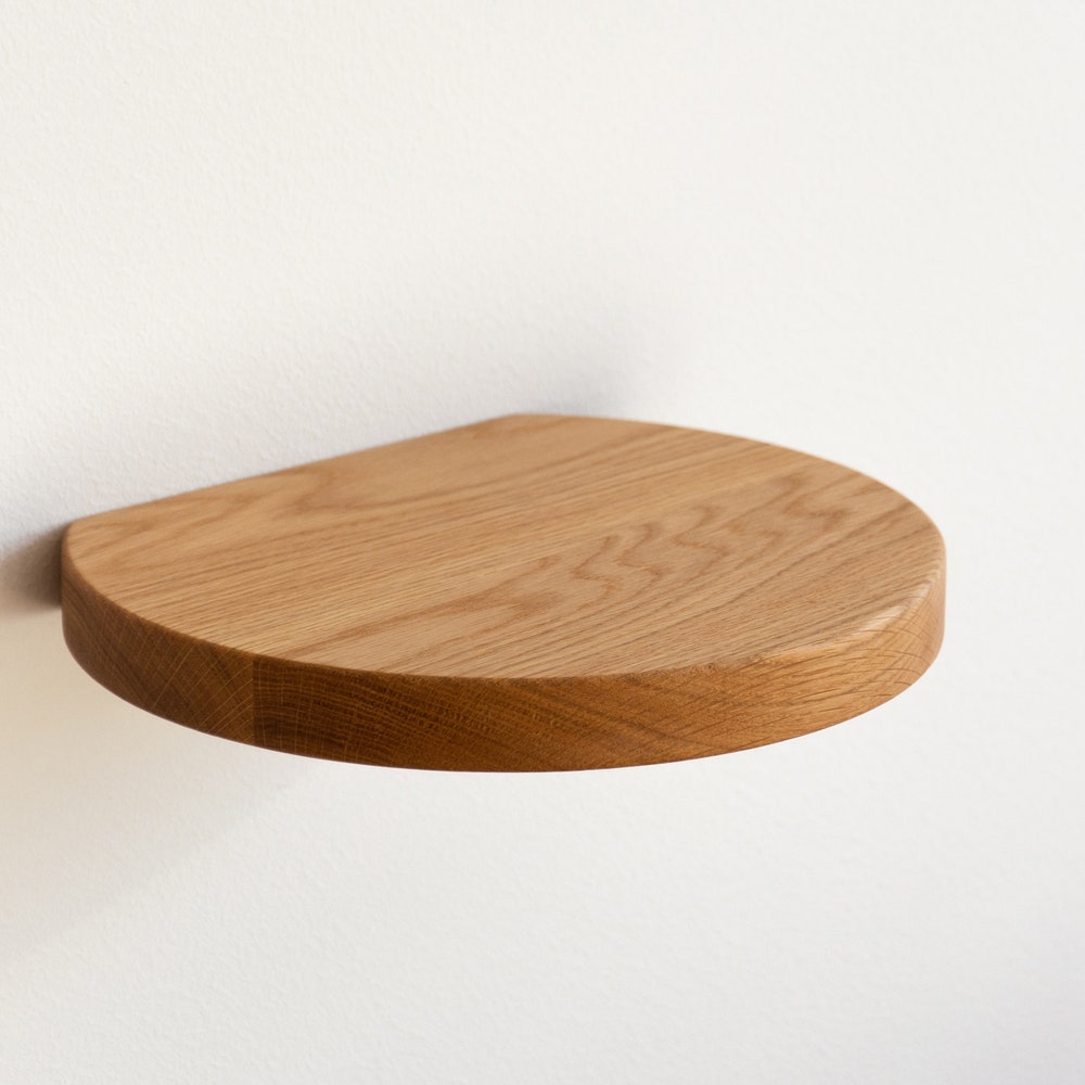 3 shapes, 3 meanings: set of 3 floating shelves made of oak