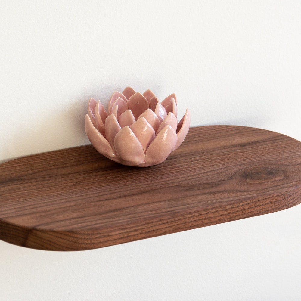 Shelf with a meaning: TWO SIDES, floating shelf made of oak or walnut