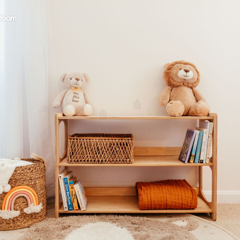 Baby first Christmas gift - Montessori furniture, Nursery shelves, Modern bookshelf, Playroom storage,  Toddler toy shelf