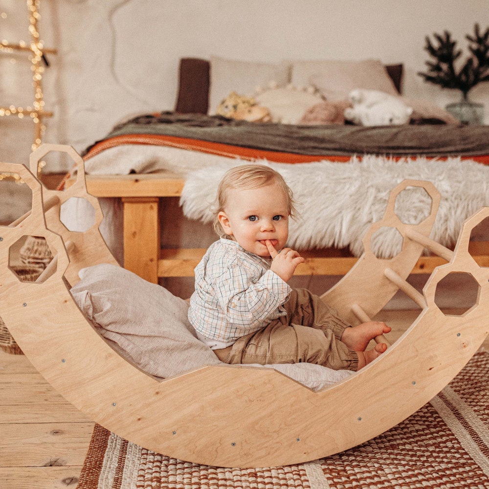 Christmas Set - Large Montessori Climbing Arch with Cushion, Montessori furniture, Baby climbing gym, Nursery home gym, Gift 1 year old