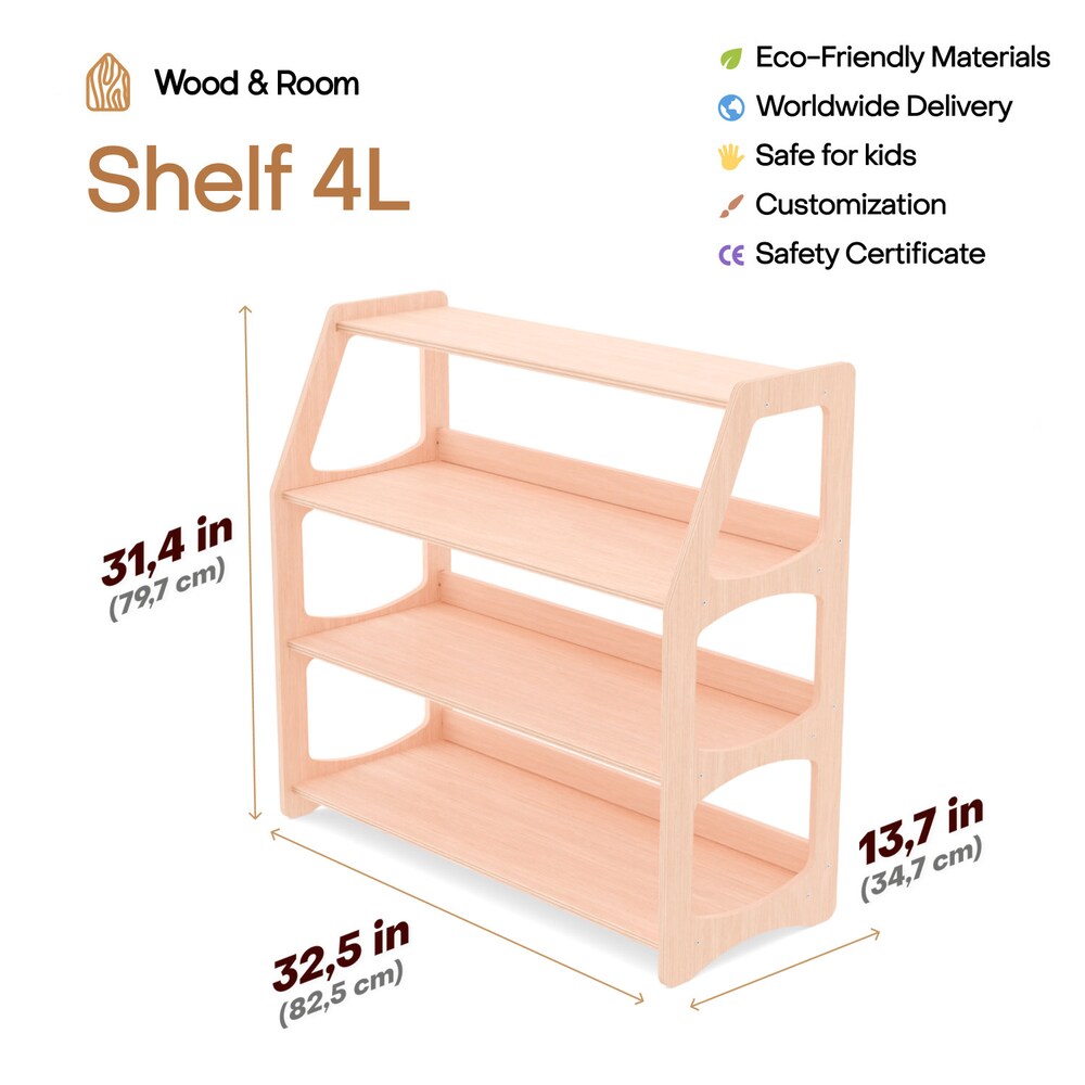 Baby first Christmas gift - Montessori furniture, Nursery shelves, Modern bookshelf, Playroom storage,  Toddler toy shelf