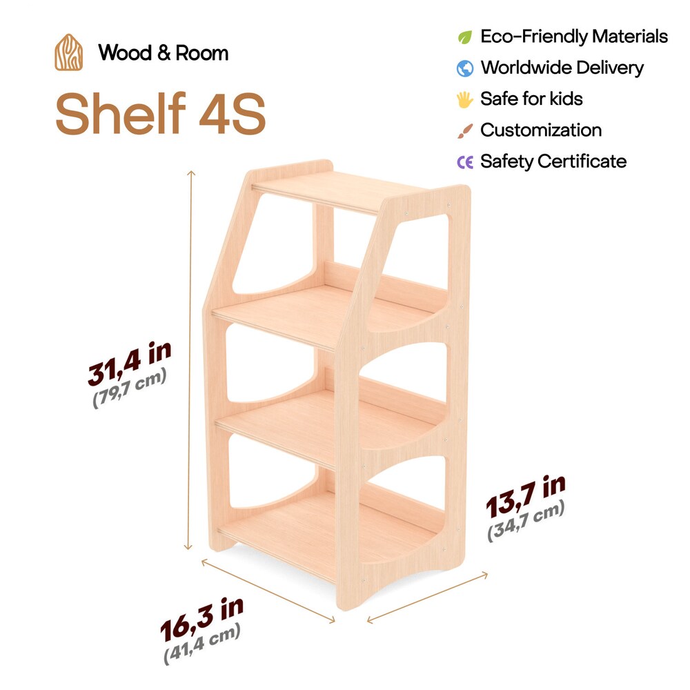 Baby first Christmas gift - Montessori furniture, Nursery shelves, Modern bookshelf, Playroom storage,  Toddler toy shelf