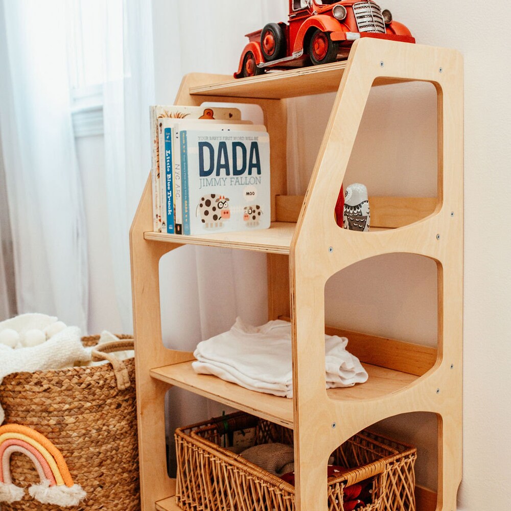 Baby first Christmas gift - Montessori furniture, Nursery shelves, Modern bookshelf, Playroom storage,  Toddler toy shelf