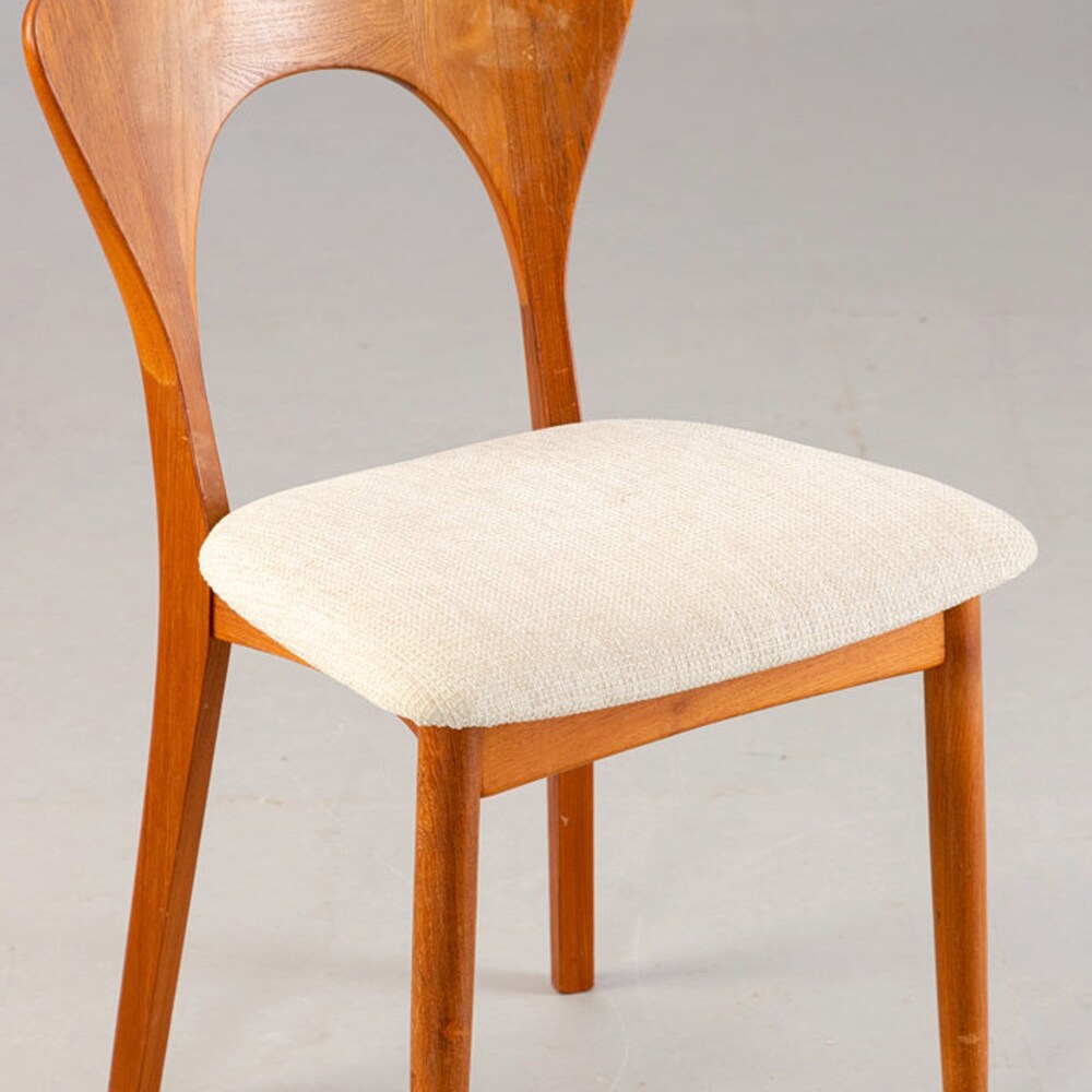 1 of 4 Danish Teak wood Chairs by Niels Koefoed, 1960s, Set of 4, Midcentury furniture, designer Dining Chair, Danish Style