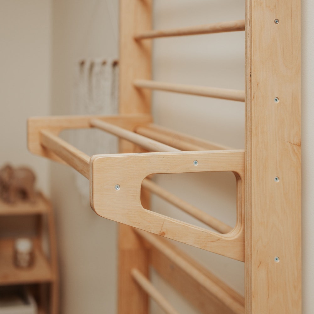 Climbing Wall for Toddler Indoor playground, Nursery kids gym, Montessori furniture, Wooden Swedish Ladder, Balancing toy, Climber and slide