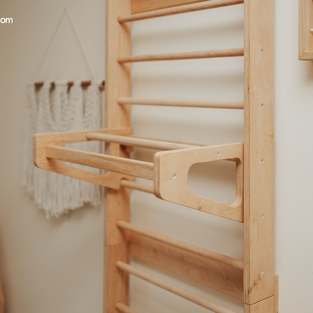Climbing Wall for Toddler Indoor playground, Nursery kids gym, Montessori furniture, Wooden Swedish Ladder, Balancing toy, Climber and slide