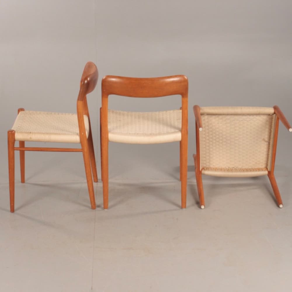 1 of 6 Niels Otto Møller chair Danish Teak Chairs, Model 75, 60s, Midcentury furniture, designer Dining Chair, made in Denmark, boho scandi