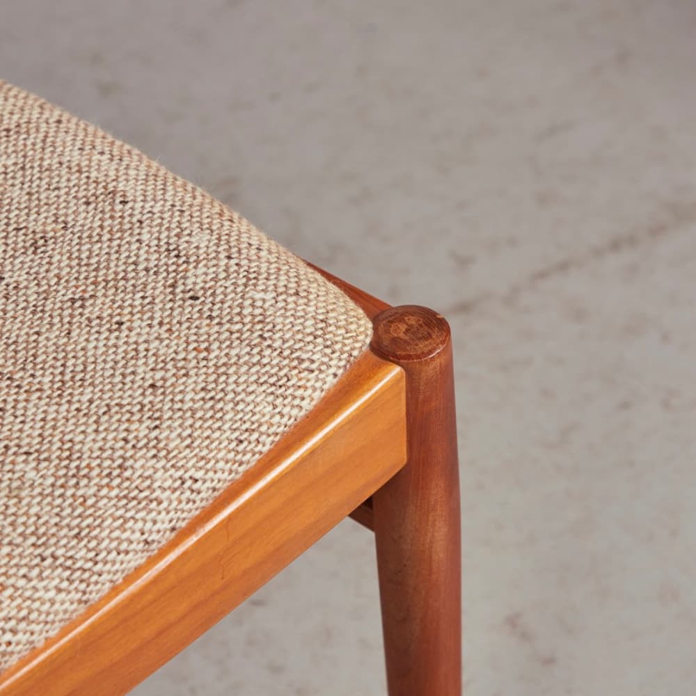 1 of 4 Danish Teak wood Chair by Kai Kristiansen for KS Møbler 1960s, 70s Midcentury furniture, designer Dining Chair, Danish Bohemian Style