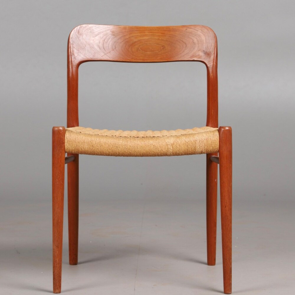 1 of 6 Niels Otto Møller chair Danish Teak Chairs, Model 75, 60s, Midcentury furniture, designer Dining Chair, made in Denmark, boho scandi