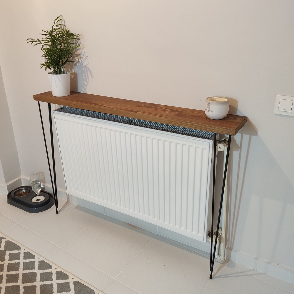 Wooden rustic hallway table,Narrow console table with hairpin legs.