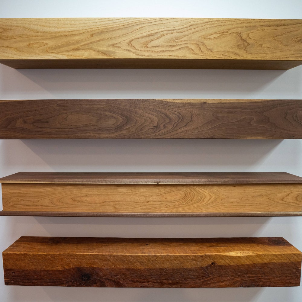 Walnut + Cherry Box Mantel, Box Mantel, Floating Mantel, Wooden Floating, Wooden Mantlepiece, Fireplace Mantel, Living Room Mantel