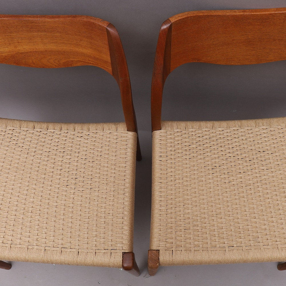 1 of 4 NIELS otto MØLLER 71 chairs, teak wicker seat, made in Denmark, mid century, 60s, 70s, designer furniture Dining Chair, Danish Style
