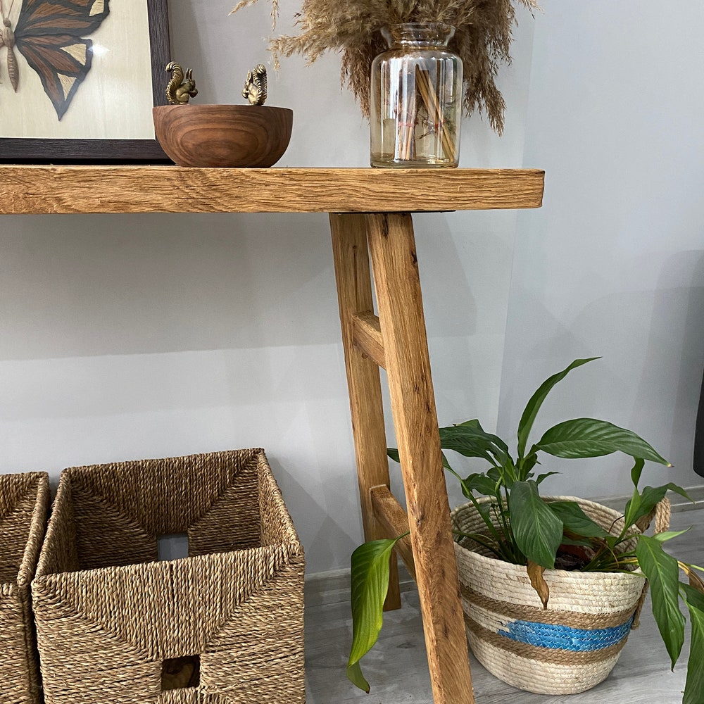 Console Table, Unique Rustic/Reclaimed Wood, Custom Farmhouse Hallway Sofa Entrway Wooden Solid Foyer Dresser Entry Table Gift for Women/Her