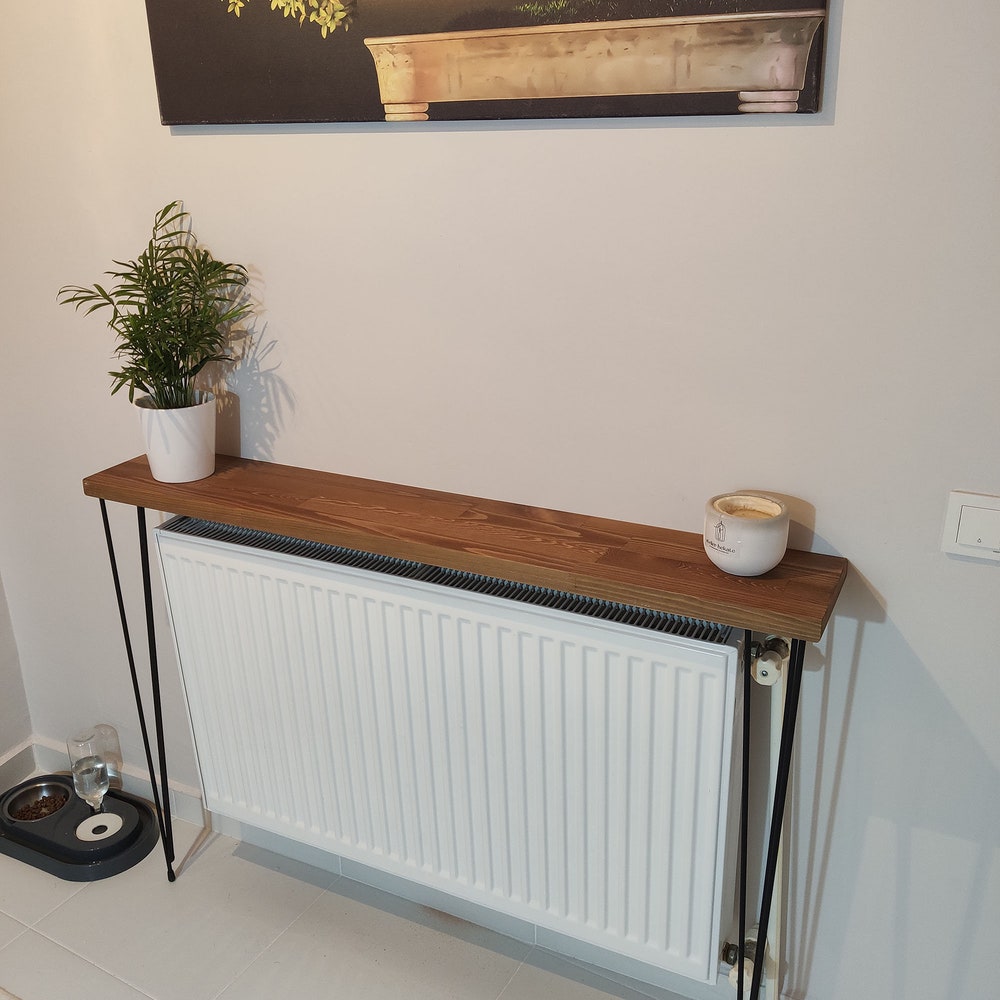 Wooden rustic hallway table,Narrow console table with hairpin legs.