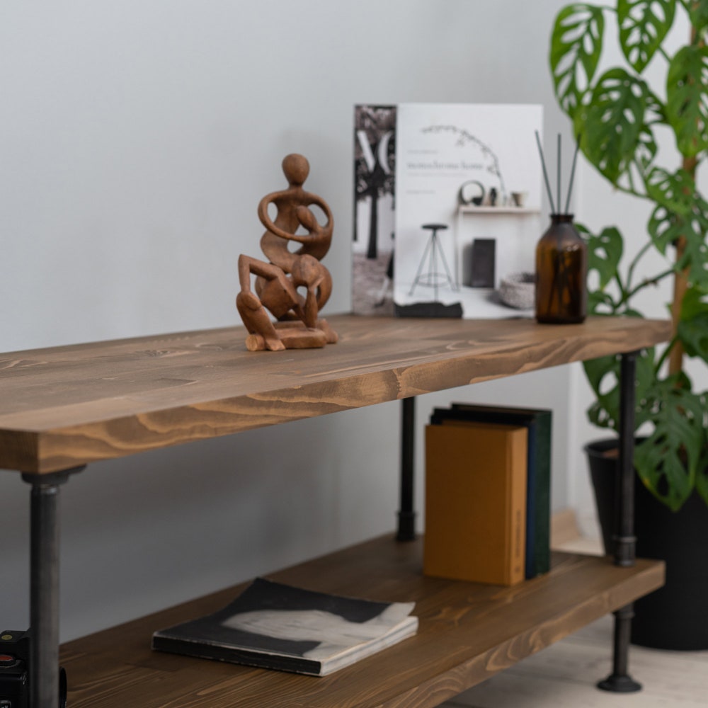 Wood and Metal Tv Unit -Mass / Industrial Tv Stand / Loft Tv Console  | media console |  rustic TV stand |industrial stylish furniture