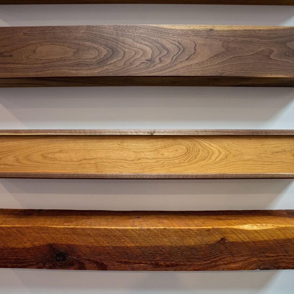 Walnut + Cherry Box Mantel, Box Mantel, Floating Mantel, Wooden Floating, Wooden Mantlepiece, Fireplace Mantel, Living Room Mantel