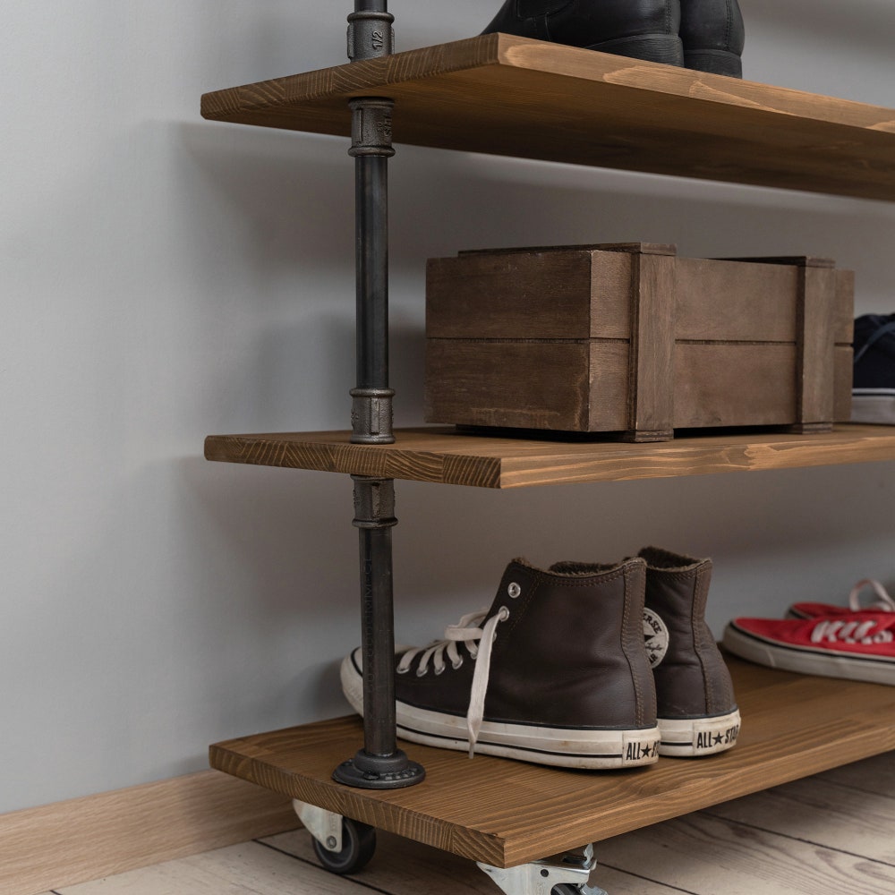 Wheeled shoe rack- shoe storage - Entryway Organizer- Shoe Organizer - Shoe Rack - Entryway Bench - Entryway furniture - Sneaker Storage,