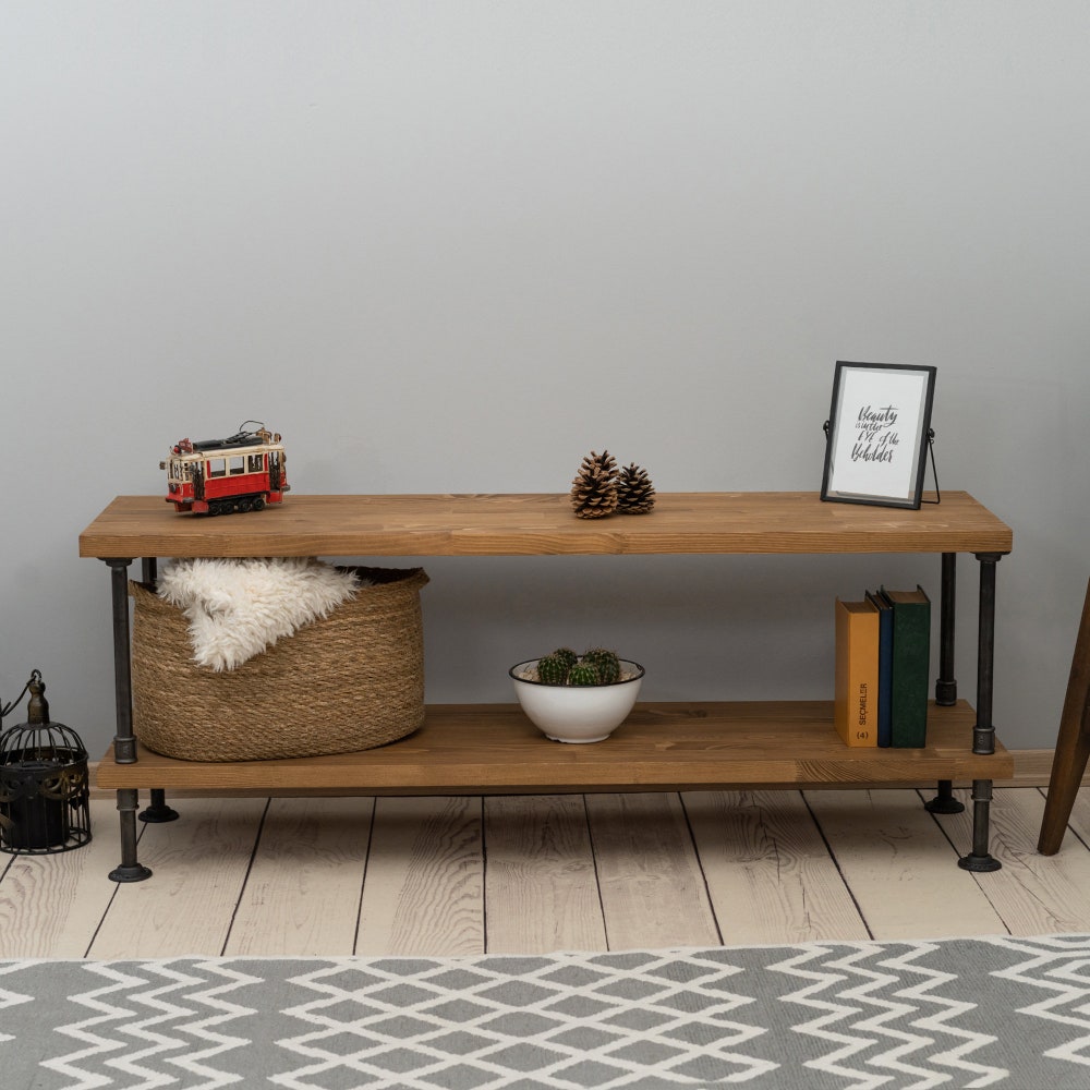 Wood and Metal Tv Unit -Mass / Industrial Tv Stand / Loft Tv Console  | media console |  rustic TV stand |industrial stylish furniture