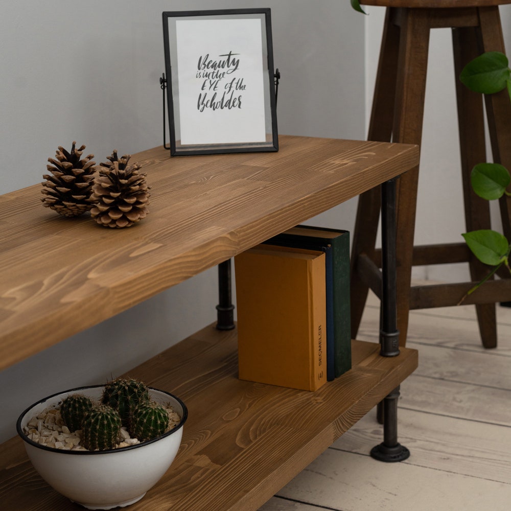 Wood and Metal Tv Unit -Mass / Industrial Tv Stand / Loft Tv Console  | media console |  rustic TV stand |industrial stylish furniture