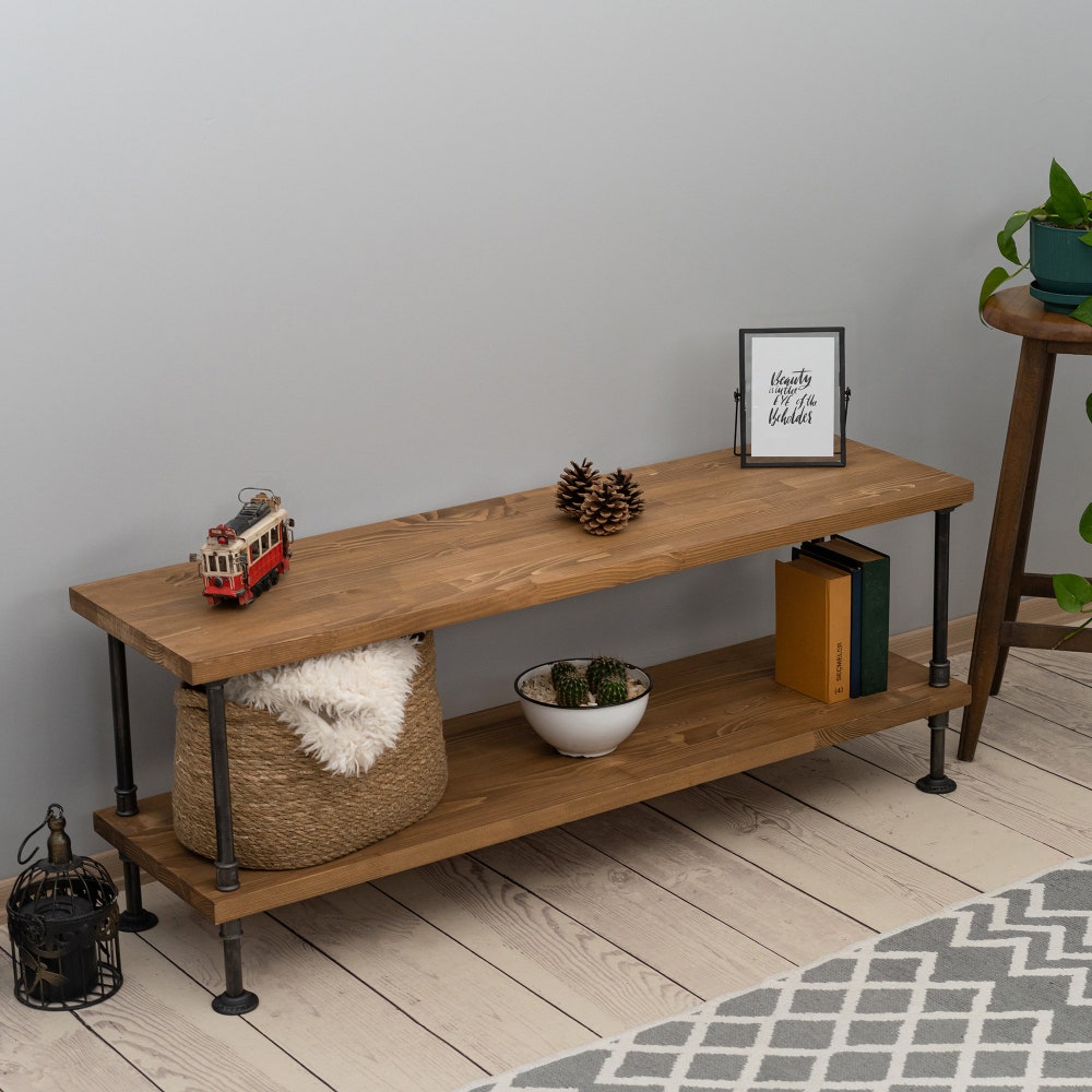 Wood and Metal Tv Unit -Mass / Industrial Tv Stand / Loft Tv Console  | media console |  rustic TV stand |industrial stylish furniture