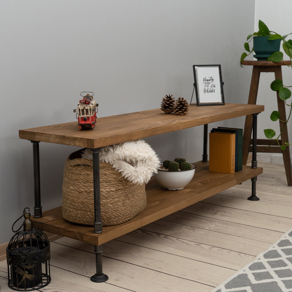 Wood and Metal Tv Unit -Mass / Industrial Tv Stand / Loft Tv Console  | media console |  rustic TV stand |industrial stylish furniture