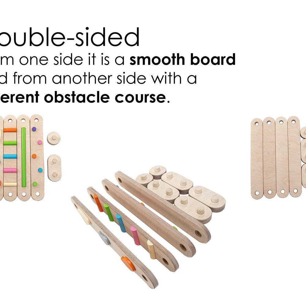 Balance beam set from 6 beams, double sided balance beam set for kid, balance path, toddler balance board, balance toy, Montessori balance