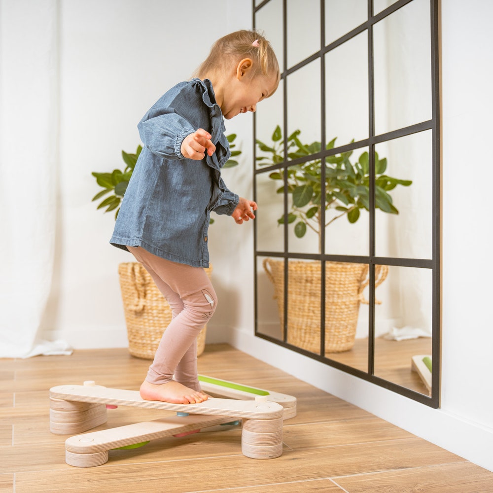 Wooden balance beam set from 6, double-sided balance beams, balance toy, Montessori, balance path, gymnastic beam, kids balance board